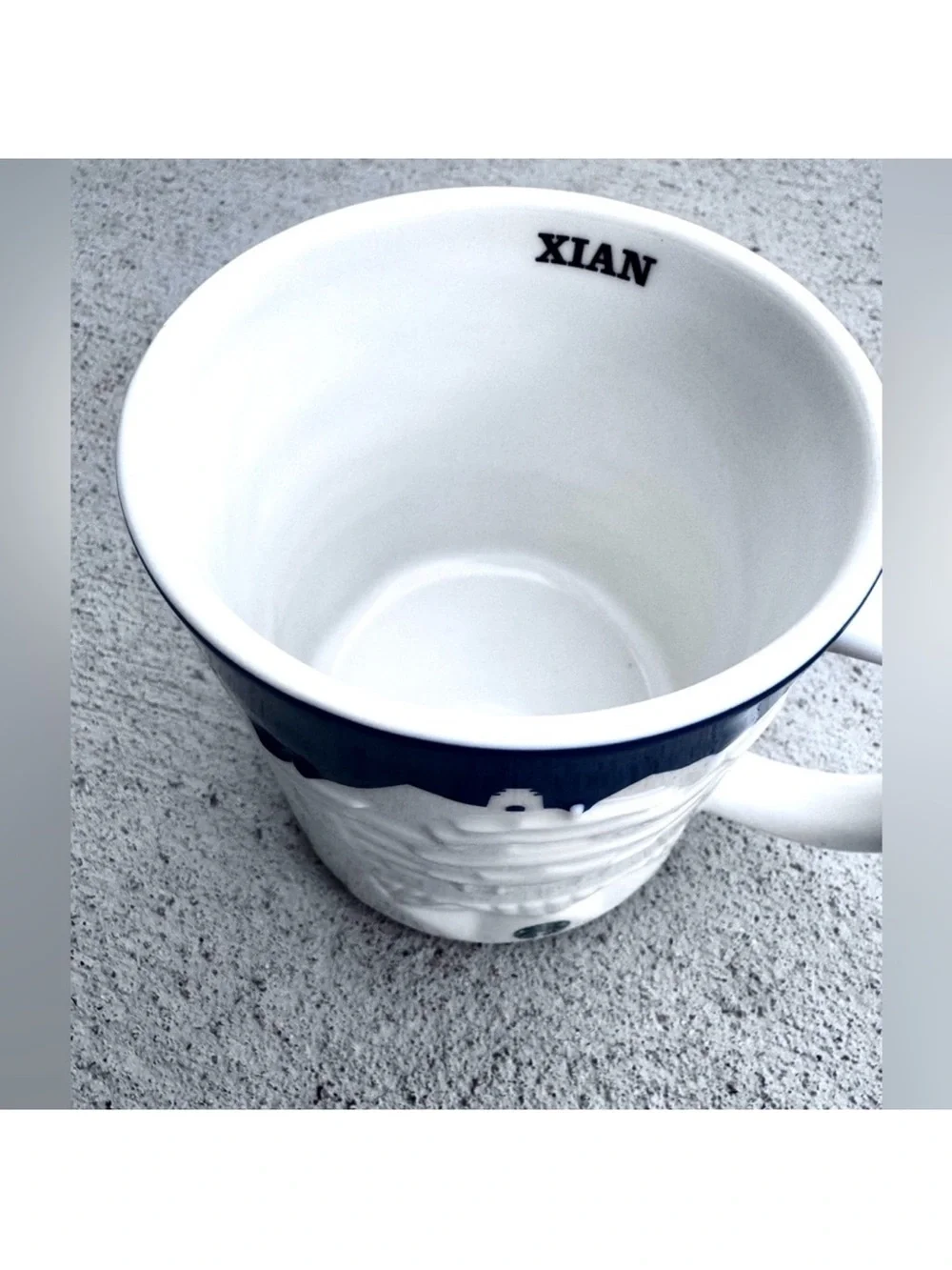 Starbucks Collector Relief Series Xian Mug with Blue and White Cityscape